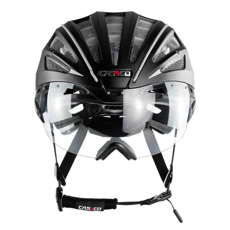 Road bike helmet with visor