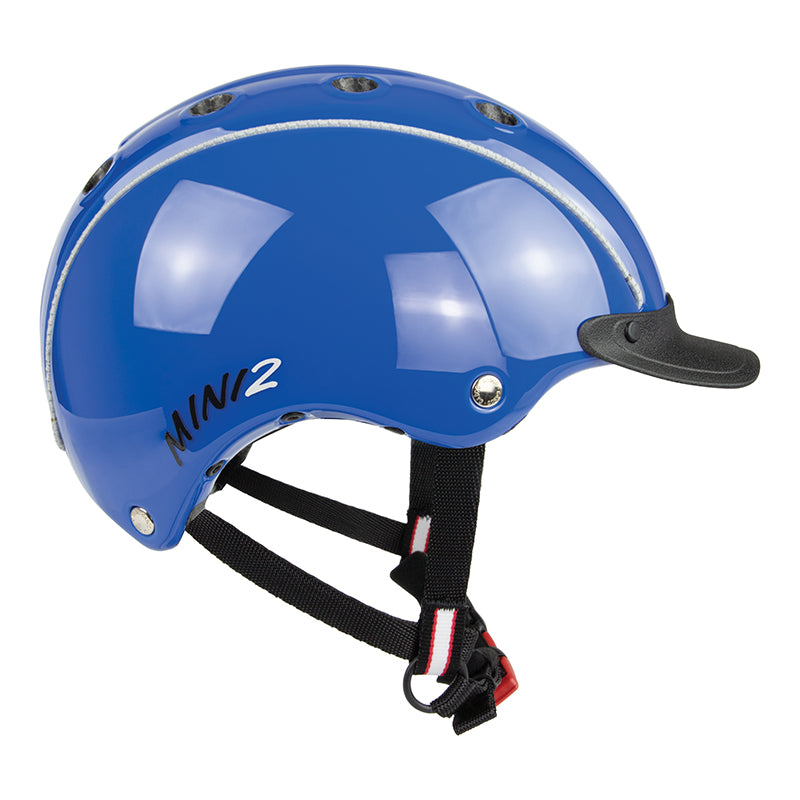 Kids bright blue bike helmet